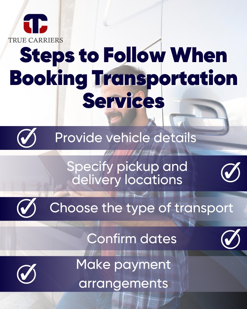 Steps to take when booking transport services